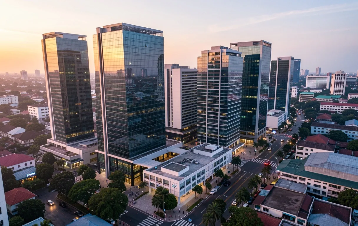 Jakarta urban landscape at dusk